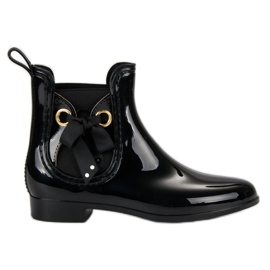 Bottes de pluie vices laquées noires