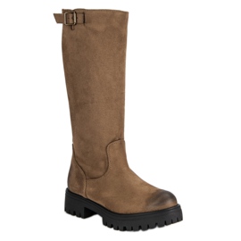 Corina Bottes en daim brun
