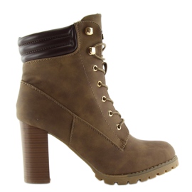 Bottines Timber à talons hauts marron S89 Kaki brun