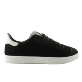 Baskets en daim Juniorki BK6180-1 Noir blanche le noir