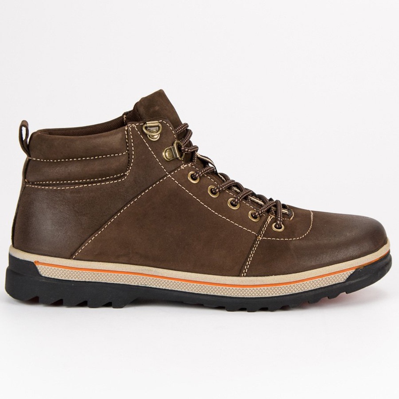 American Club Chaussures en cuir américaines brun