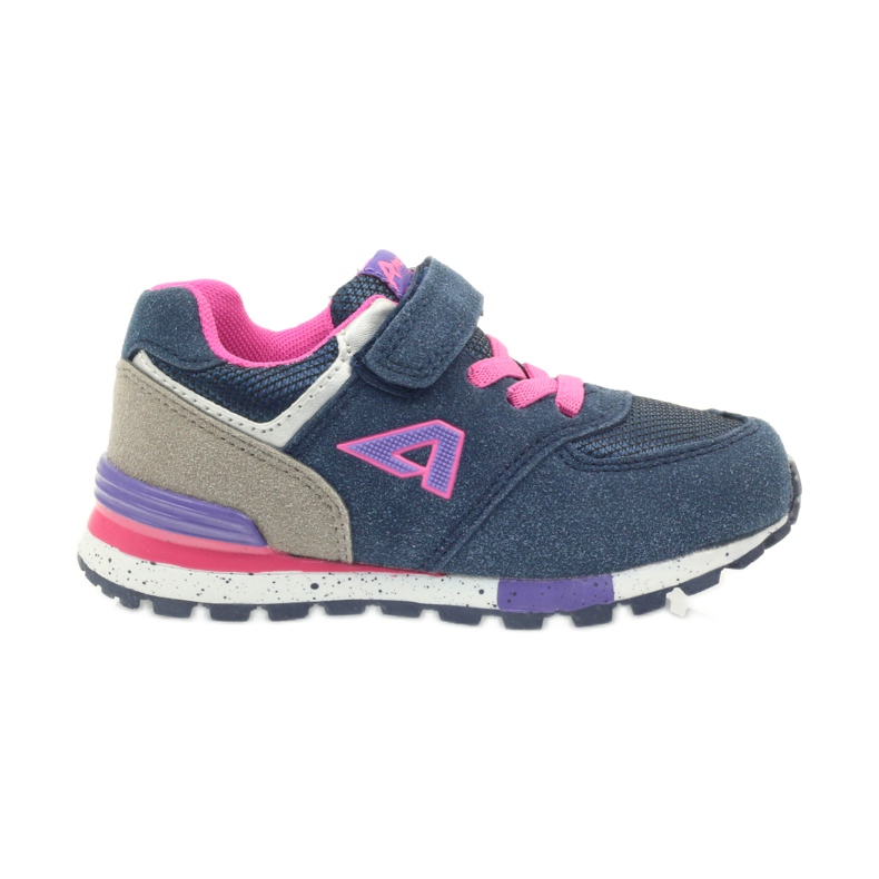American Club Chaussures de sport américaines ADI pour enfants 15110 BM45976 rose bleu marin