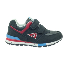 American Club Chaussures de sport américaines ADI pour enfants 15110 gris rouge bleu marine