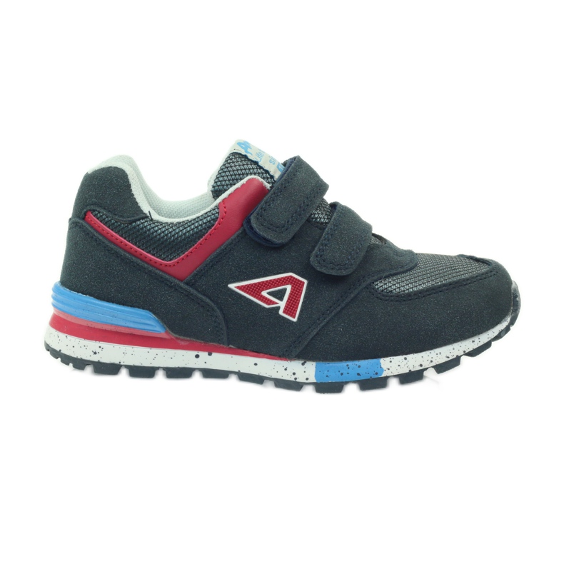 American Club Chaussures de sport américaines ADI pour enfants 15110 gris rouge bleu marin