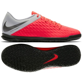 Chaussures d'intérieur Nike Hypervenom PhantomX 3 Club Ic Jr AJ3789-600 multicolore rouge