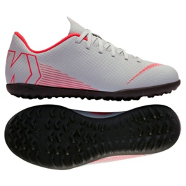 Nike Mercurial VaporX 12 club Tf Gs Jr AH7355-060 chaussures de football multicolore blanche