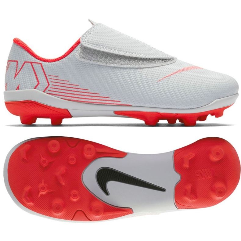 Nike Mercurial Vapor 12 Club Ps V Mg Jr AH7351-060 chaussures de football multicolore blanche