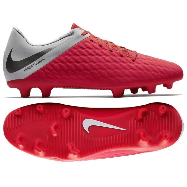 Nike Hypervenom Phantom 3 Club Fg 3 M AJ4145-600 chaussures de football rouge rouge