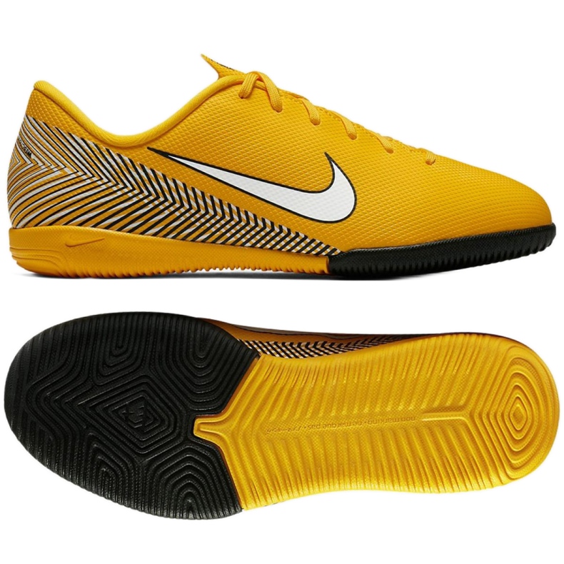 Chaussures d'intérieur Nike Mercurial Vapor 12 Academy Neymar Ic Jr AO9474-710 jaune jaune
