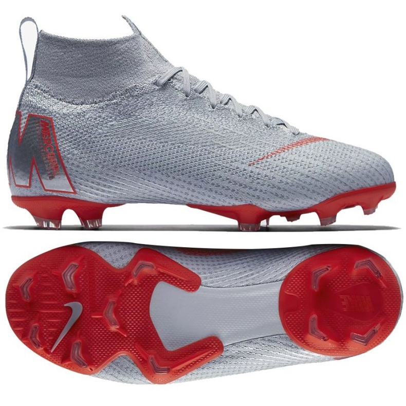 Chaussures de football Nike Mercurial Superfly 6 Elite Fg Jr AH7340-060 gris argent Chaussures de football Nike Mercurial Superfly 6 Elite Fg Jr AH7340-060 gris argent