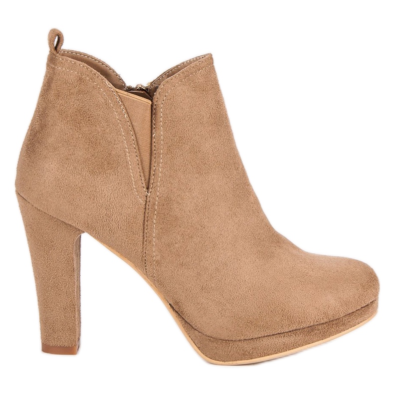 Small Swan Bottines à talons en daim brun