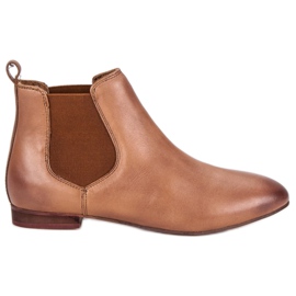 Bottines Chelsea en cuir pour femmes brun