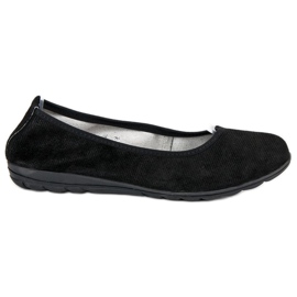 Filippo Ballerines en cuir noir le noir