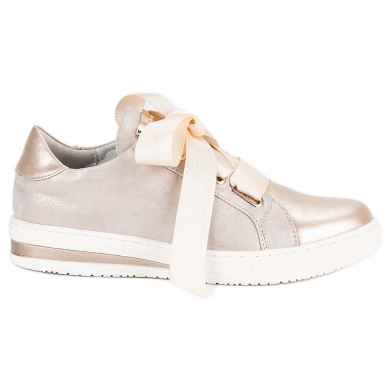 Filippo Chaussures nouées dorées d'or