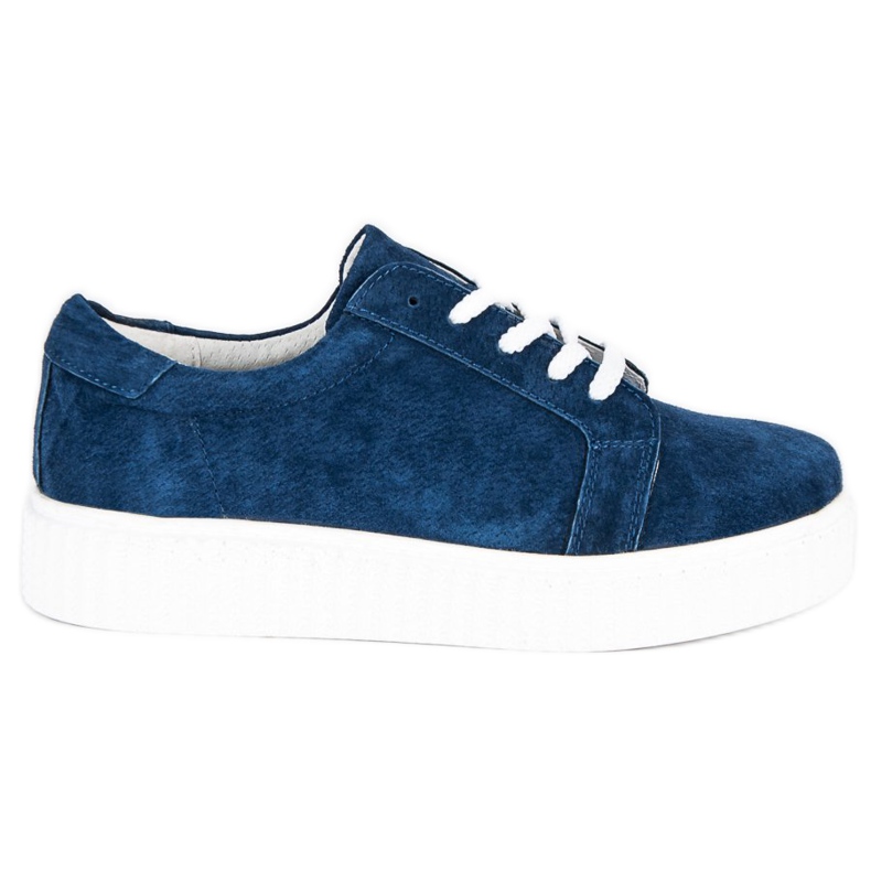 Filippo Baskets Creepers en cuir bleu