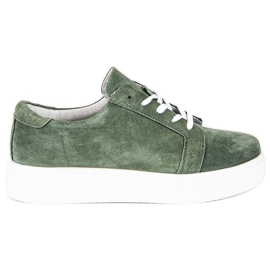 Filippo Baskets Creepers en cuir vert