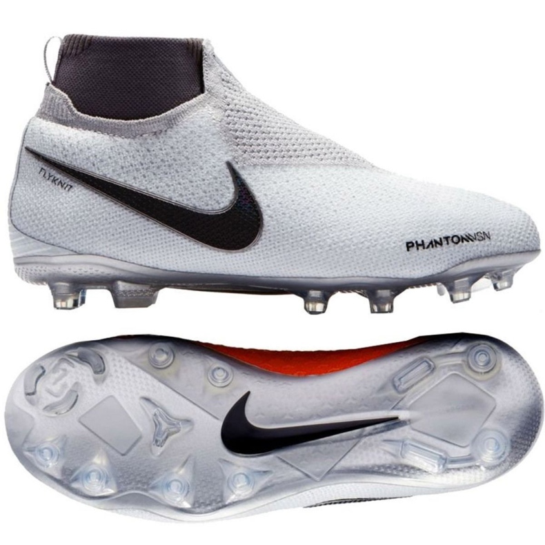 Chaussures de football Nike Phantom Vsn Elite Df Fg Jr AO3289-060 blanche blanche