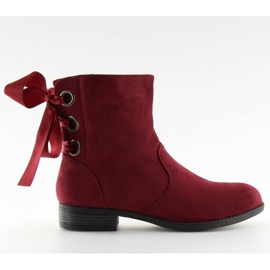 Bottines flat claret 3741 Wine rouge