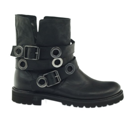 Boots rayées ornées de cercles Badura noir