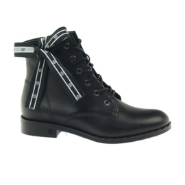 Boots ornées d'un nœud et de clous Badura le noir