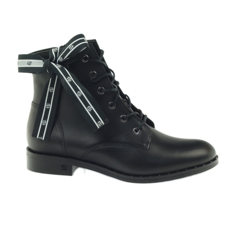 Boots ornées d'un nœud et de clous Badura le noir