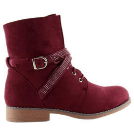 Bottines femme marron W305 Wine rouge