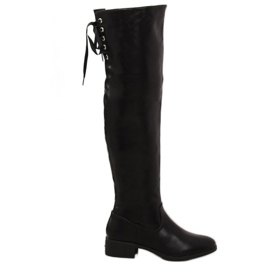Noir A-12 Bottes de mousquetaire noires le noir