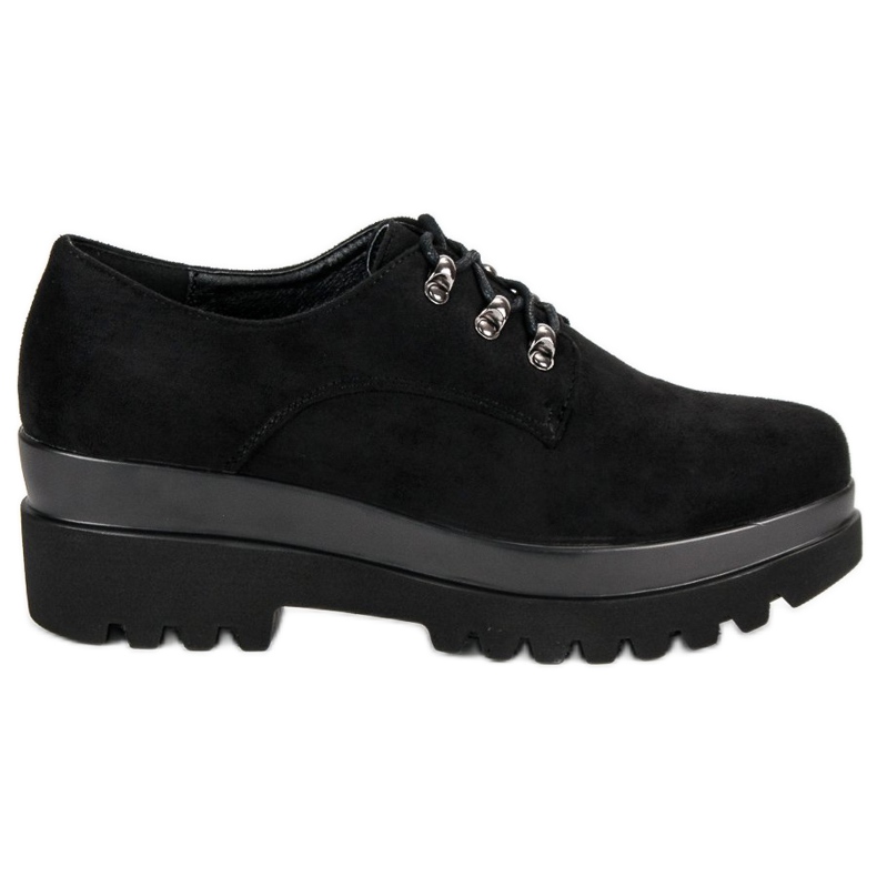 Chaussures en daim noir le noir
