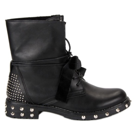 Lucky Shoes Travailleur de bottes de roche le noir