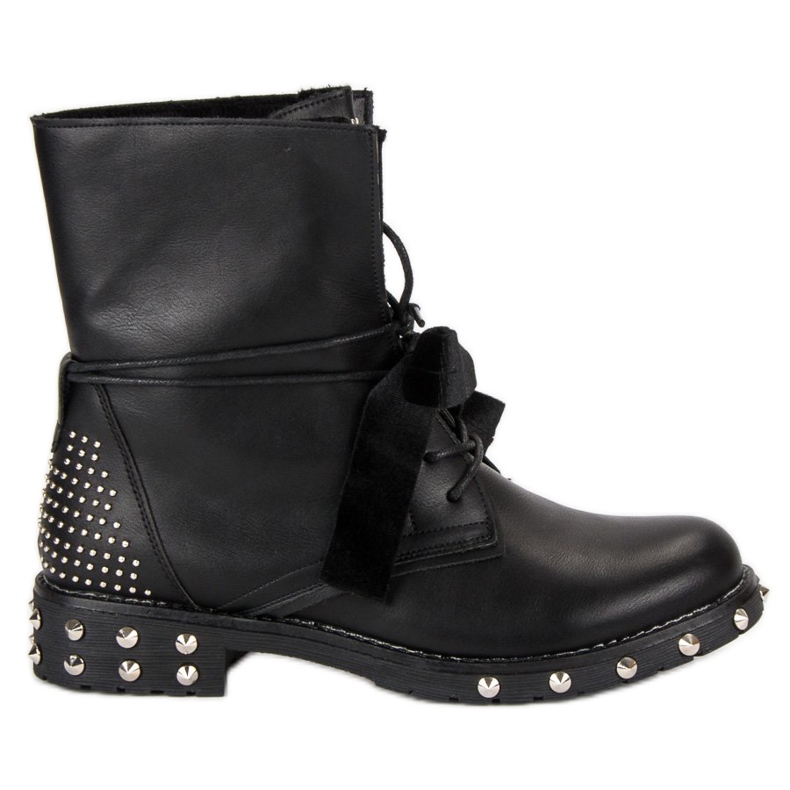 Lucky Shoes Travailleur de bottes de roche le noir