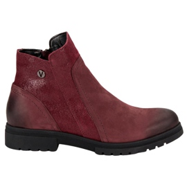 Bottines confortables VINCEZA en cuir rouge Bottines confortables VINCEZA en cuir rouge