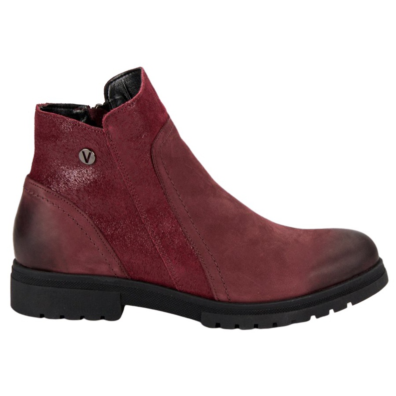 Bottines confortables VINCEZA en cuir rouge Bottines confortables VINCEZA en cuir rouge