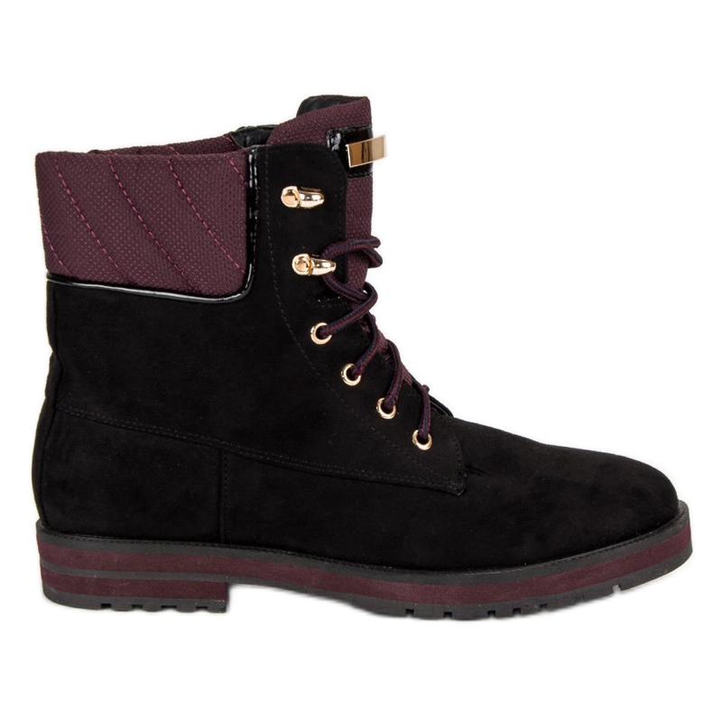 Lucky Shoes Travailleurs en daim noir le noir