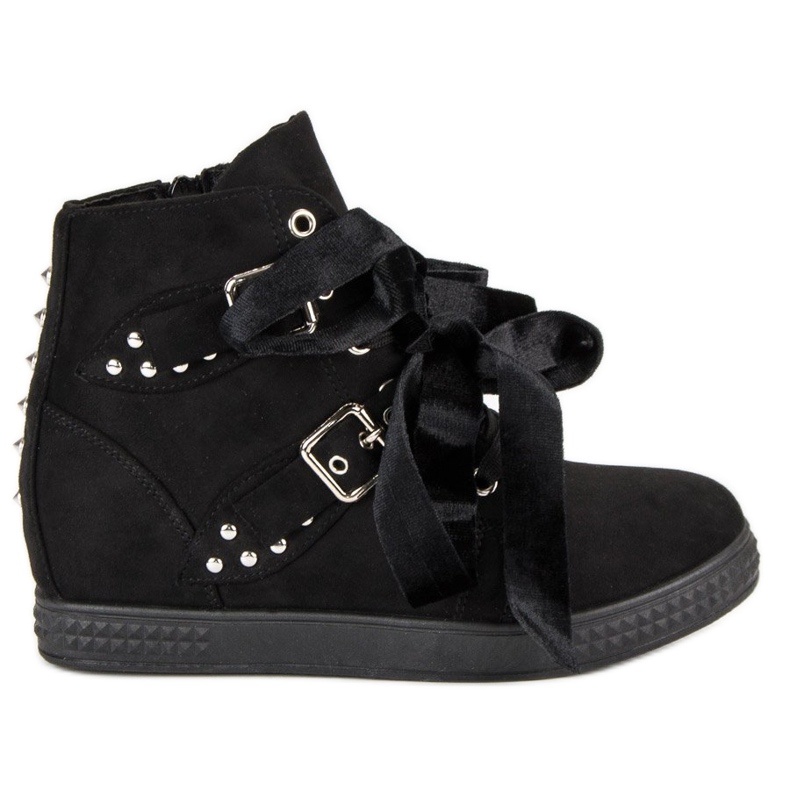Super Me Baskets noires à nœuds le noir
