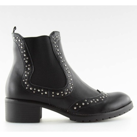 Bottines à rivets noirs FC-H63 Noir