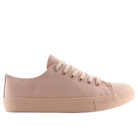 Baskets femme monocolores rose poudré NB176 Orangerose