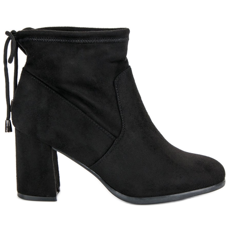 Bottines à talons en daim le noir