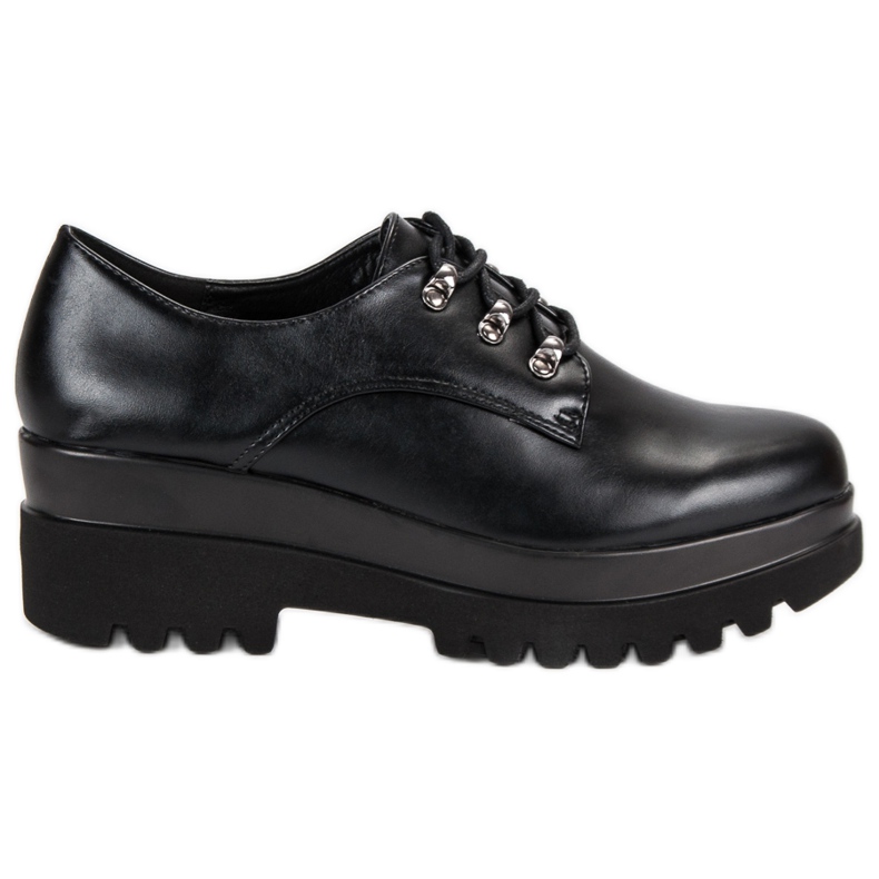 Chaussures femme nouées le noir