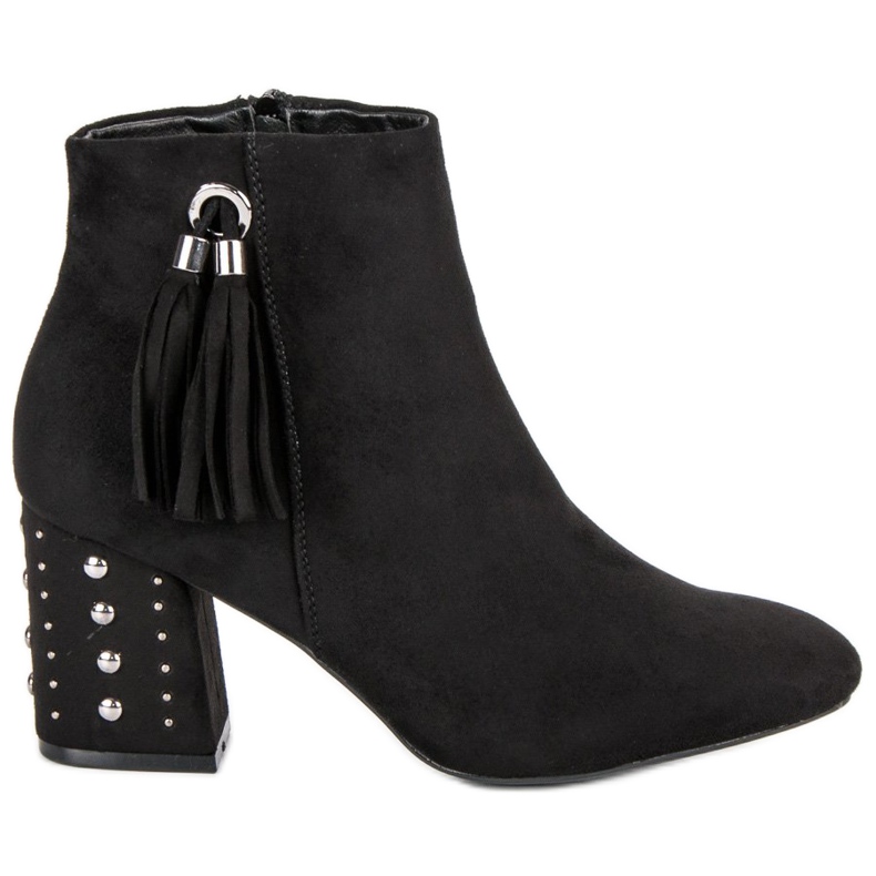 Bottes élégantes sur le poste le noir Bottes élégantes sur le poste le noir