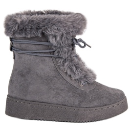 Bottes de neige nouées grises