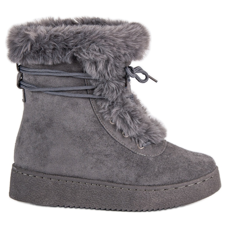 Bottes de neige nouées grises