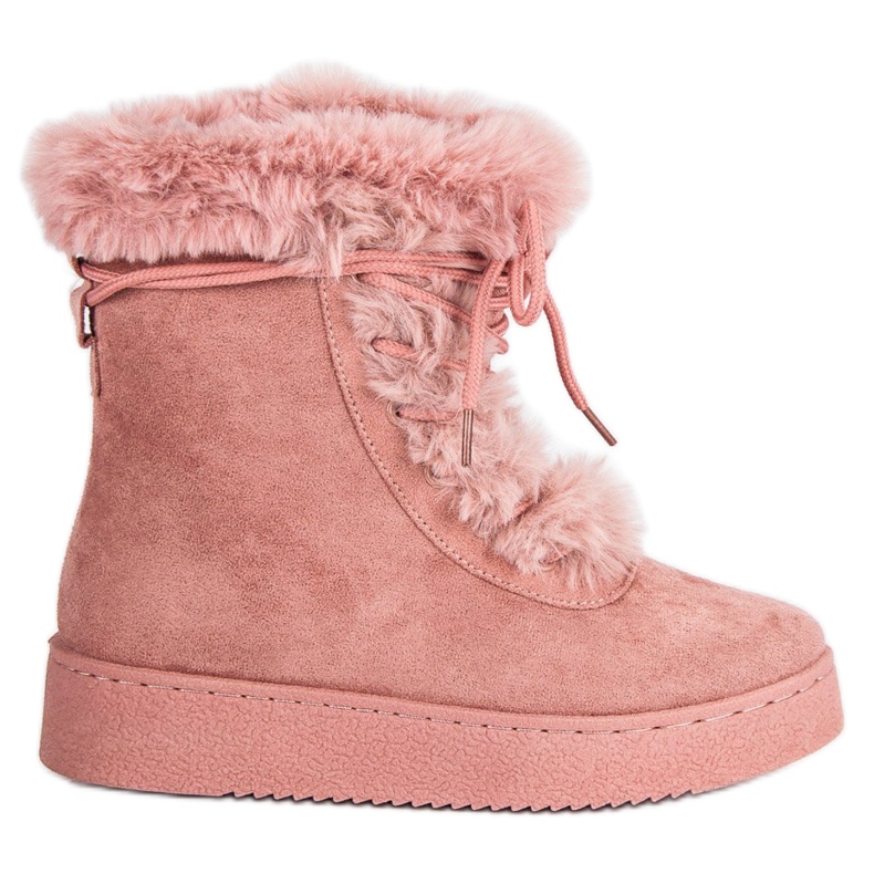 Bottes de neige nouées roses