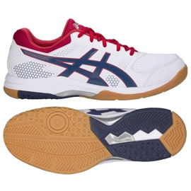 Chaussures de volley-ball Asics Gel Rocket 8 M B706Y-100 multicolore blanc