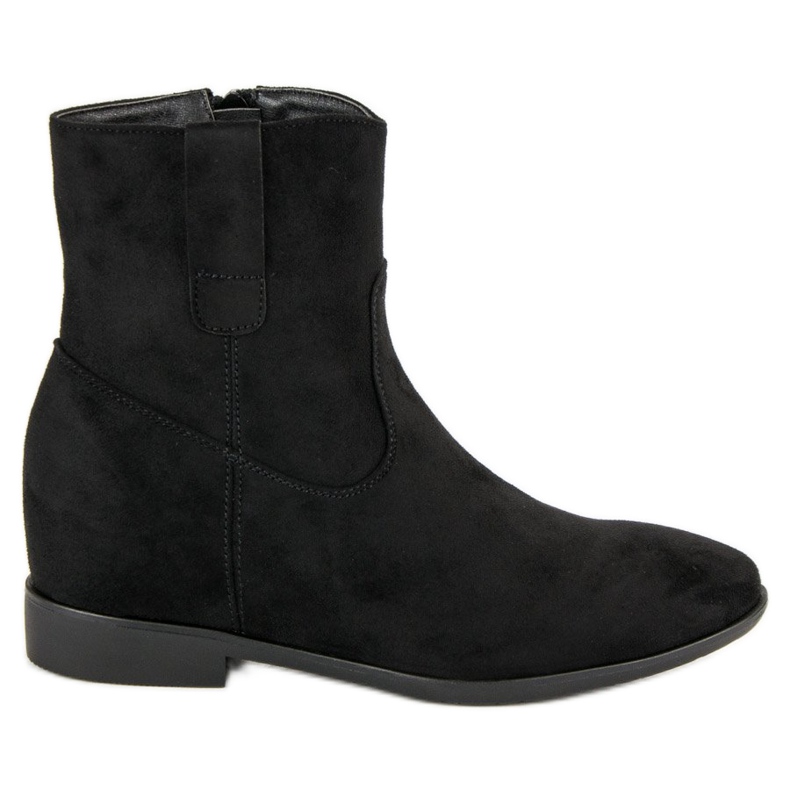 Lucky Shoes Bottines en daim avec une fermeture éclair le noir