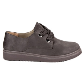 Baskets à lacets en daim gris