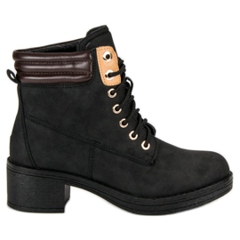 Bottes de travail à talons hauts noir