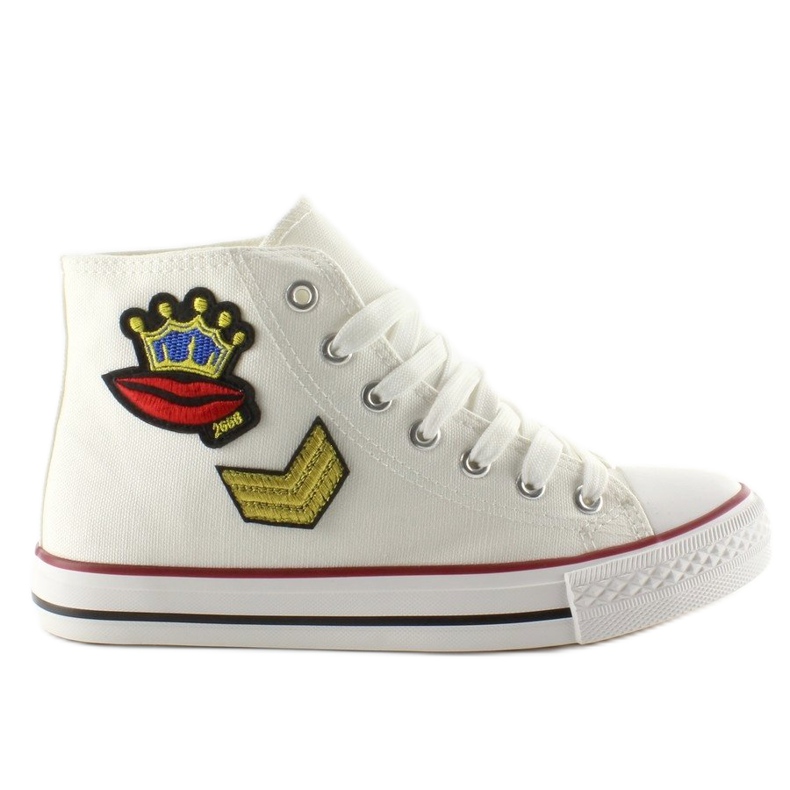 Baskets montantes avec patchs R63 White blanche