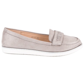 Super Me Mocassins en daim gris