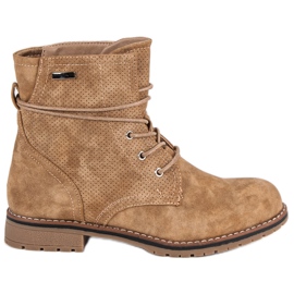 Juliet Boots camel à talons plats brun