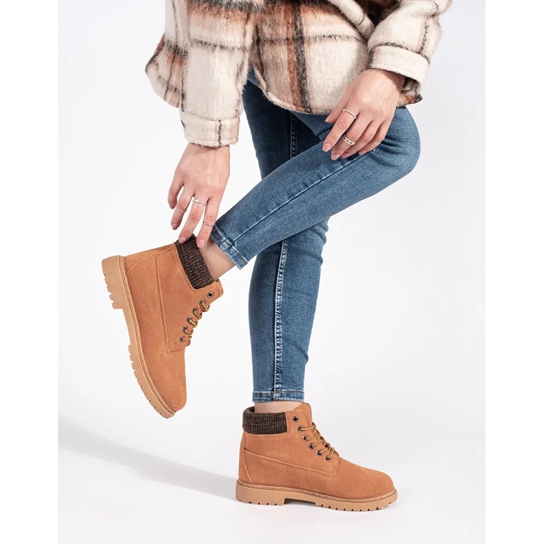 Original Walkman Shoes Trappeurs en cuir de chameau brun